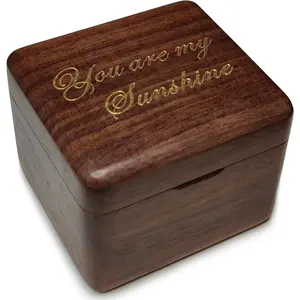 Solid Wood Laser Engraving You Are My Sunshine Music Box Mini Photo Frame Music Box<You Are My Sunshine> Tune Spruce Wood