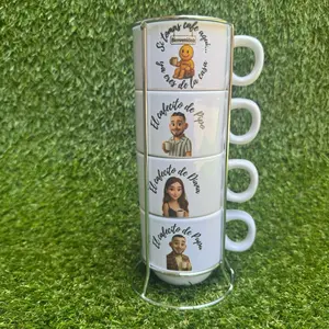 Tazas de cafe 6oz. Juego de 4 tazas con base incluida