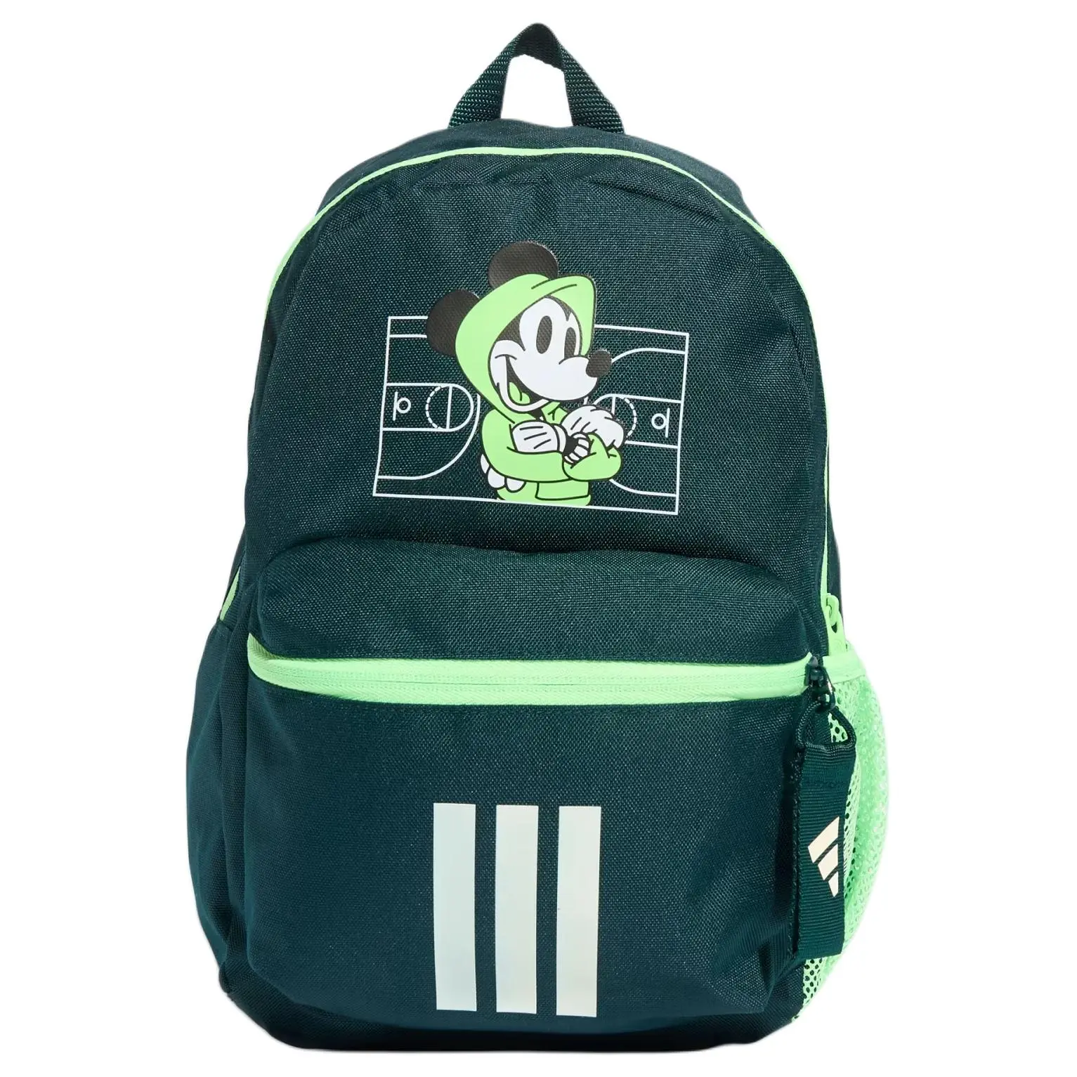 Adidas Unisex 12.4L Ivy Green Polyester Backpack with Mickey Mouse Print
