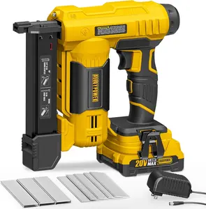 Alloypower 18 Gauge Nail Gun Battery Powered, 2 in 1 Cordless Brad Nailer/Electric Stapler with 2.0Ah Battery and Charger,1000pcs Nails and 1000pcs Staples Included for Home Improvement & Woodworking, Perfect Holiday Gifts for fathersdaygift
