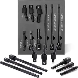 9 pcs Impact Socket Adapter Set, Rotatable Socket Adapter, 1/2" 1/4" 3/8" 1/4" Hex Shank Impact Adapter Set, Impact Swivel Socket Set, Drill Socket Adapter, Impact Driver Socket Adapter