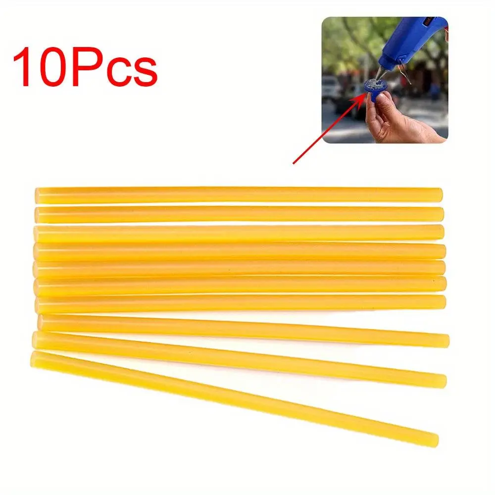 10Pcs High-Bond Adhesive Hot Melt Glue Sticks Set (7*270mm) - PDR Dent Car Body Repair Tools for European and American Cars, Thick Paint Compatible, Use Alcohol Above 95 Degrees, Winter Operating Temp Above 10℃, No Summer Sun Operation, DIY Fix Accessory