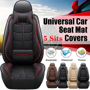 Fits For Hyundai/Elantra/Tucson/Sonata/Accent/Nissan Toyota Tacoma/4Runner/ RAV4 /Honda,5 Seats Car Seat Cover, Nappa Leather Front Rear Seat Protector Full Set,Automotive Interior Decoration