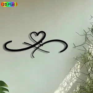 1pc Infinity Heart Metal Wall Art, Infinity Symbol with Heart Statue Mural, Intricate Craftsmanship, Perfect for Valentines Day, Anniversary Decor, Perfect for Bedroom Living Room Wedding Venue Decor, Ideal Gift for Romantic Decor Enthusiasts.
