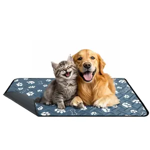 Washable Dog & Cat Pee Pads​18"x24", Super Absorbent Reusable Mat, Non-Slip Leakproof Waterproof for Playpen, Crate, Floor, Sofa, Car – Blue