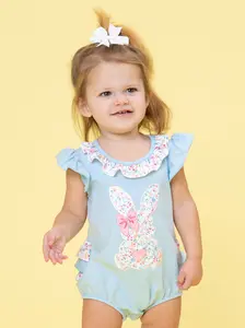 Floral Ears Flutter Embroidered Romper