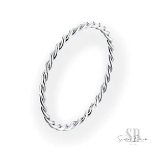 Intertwined Sterling Silver Stacking Ring