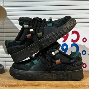 LISM Men's Bohemian Rope-Braided Sneakers - Low-Top Lace-Up Statement Shoes with Rope Accent Laces, Lightweight All-Season, Black/Dark Green/Teal/Beige - Casual & Shoes for Urban Streetwear (Boho-Chic)