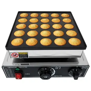 25 PCS Mini Dutch Pancake Maker, Electric Non-Stick Mini Pancake Machine for Commercial and Home Use, 110 V, 900 W