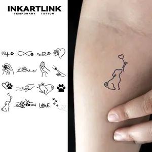 INKARTLINK Tattoo Tech, 2 Sheets Semi-Permanent Temporary Tattoos, Line Series,Adult Art Design,Lasts 1-2 Weeks, Waterproof, Realistic Look, No Adhesive, No Reflection,For Man And Woman Finger,Ideal for Swimming, Party