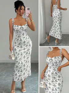 Rafferiza Women Ditsy Floral Strappy Elegant Dress