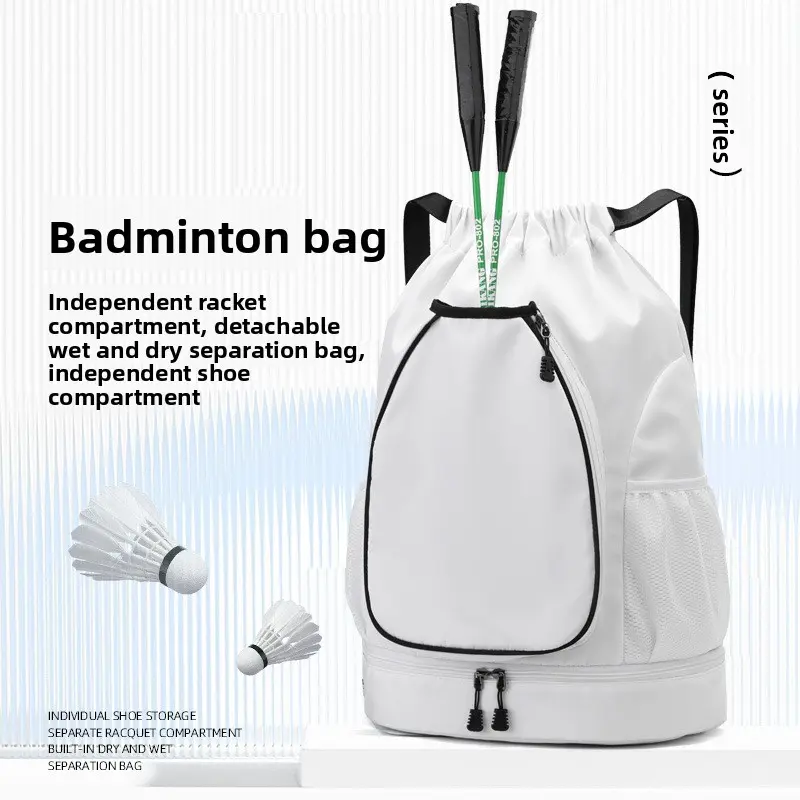 Unisex Large Size Functional Tennis Gym Backpack for Adult Enthusiasts - Huge Capacity, Independent Racket Compartment, Detachable Wet-Dry Bag, Separate Shoe Storage, Separate Compartments