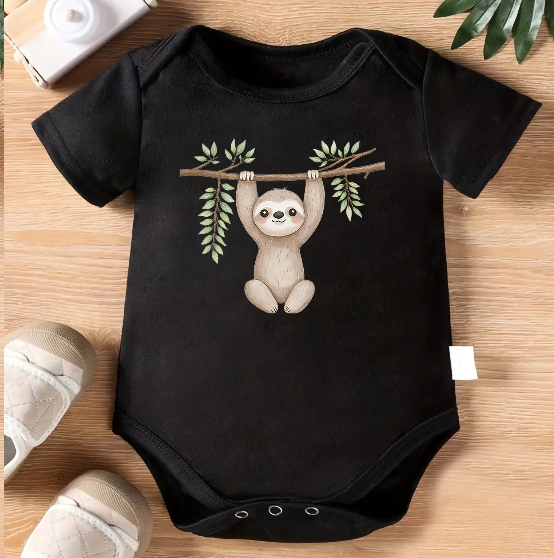 Cute Sloth Baby Bodysuit | Watercolor Sloth Infant Onesie | Hanging Sloth Baby Outfit | Adorable Jungle Animal Baby Clothes | Neutral Safari Romper | Baby Shower Gift for Boys Girls