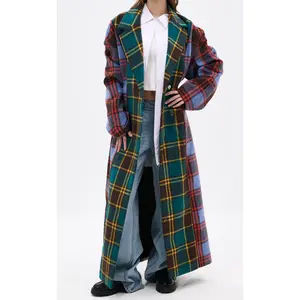 STUDIO-MULTI PLAID TRENCH JACKET