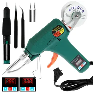 PoDhey Soldering Iron Kit 80W 180-520℃ Adjustable Temperature Corded Solder Iron Internal Heat Electric Welding Tool with Welding Wire for Circuit Board Computer Electronic Repair