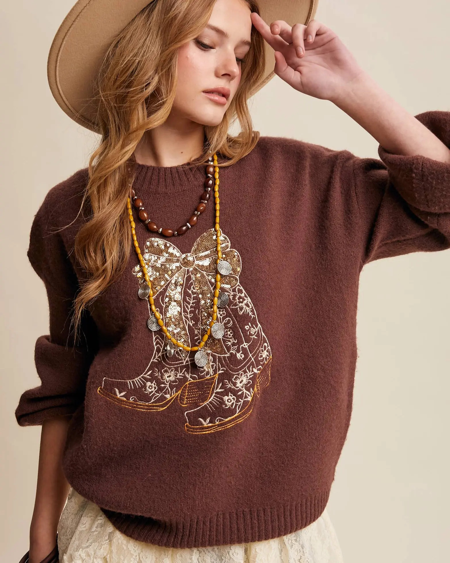 Cowgirl Kisses Sequin Sweater