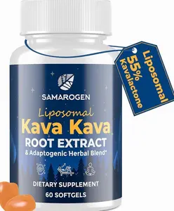 Kava Kava Capsules Root Extract Supplement Liposomal 55% Kavalactones with Ashwagandha Chamomile Lemon Balm Passionflower for Relax & Good Sleep (60 Softgels)
