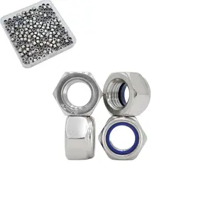 M3x0.5mm Nylon Insert Hex Lock Nuts 150 Pack 304 Stainless Steel DIN985 Self-Locking Nylon Lock Nuts Plain Finish for Industrial Construction Fasteners