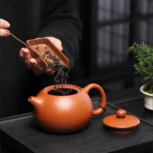 Dahongpao Large Capacity Original Ore Red Clay Teapot 430ml with Out-of-Water Bird Call and Unique Design for Home Gift for Tea Brewing