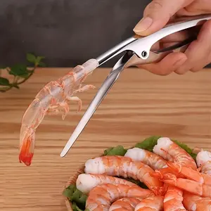 1pc, Shrimp Stripper, Portable Stainless Steel Shrimp Peeler, Lobster Practical Food Service Supplies Fishing Knife, Kitchen Gadgets, Kitchen Supplies, Kitchen Tools, Kitchen Stuff, Kitchen Utensils