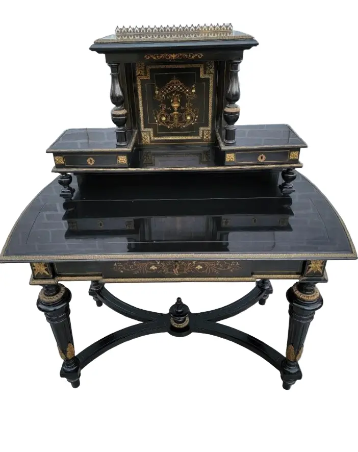 Vintage French Napoleon III Style Bonheur Du Jour Writing Desk
