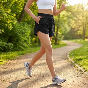 Girls' High Waisted Athletic Running Shorts with Zipper Pockets - Breathable Quick-Dry Soccer Gym Sports Active Shorts for Kids Perfect for Training Workout Outdoor Activities Comfortable Stretch Waistband