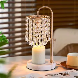 Candle Warmer Lamp with Timer Dimmer,2H/4H/8H Timer , Lamp Candle Warmer with Marble Base for Adjustable Height,  Wax Melt Warmer for Jar Candles, House Warming Decor Gifts Mothers Day Gifts