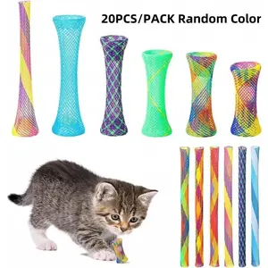 20-Piece Interactive Cat Spring Toy Set, Multiple Pieces, Plastic Coiled Springs for Indoor Cats, Engage Play, Colors Randomly Selected