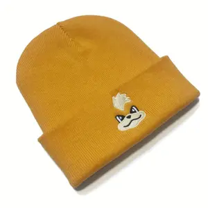 Embroidered Growlithe Inspired Beanie | Beanie Anime Embroidered Beanies Solid Color Trendy Knit Hats Warm Ski Hats For Christmas Gift