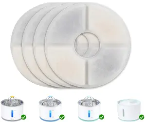 VAGAVA Pet Water Fountain Replacement Filters – 4 Pack, 5 Inch Diameter, Compatible Filter Refills for Cats & Dogs