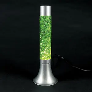 Plastic Transparent Green Glitter Flat Top Lamps
