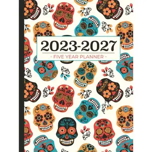 5 Year Monthly Planner 2023-2027 | Large | Sugar Skulls Hardcover: Calendar Book (US Federal Holidays, Moon Phases, Vision Board) Five Years / 60 Months: January 2023 – December 2027 Hardcover – Notebook, September 30, 2022
