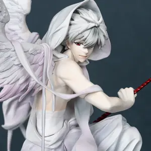 Anime Figure Angel Kaworu Nagisa Wings GK Statue 17th Apostle Longinus Spear Action Figure Collectible Model Toy 32cm Height for Otaku Fans Gift