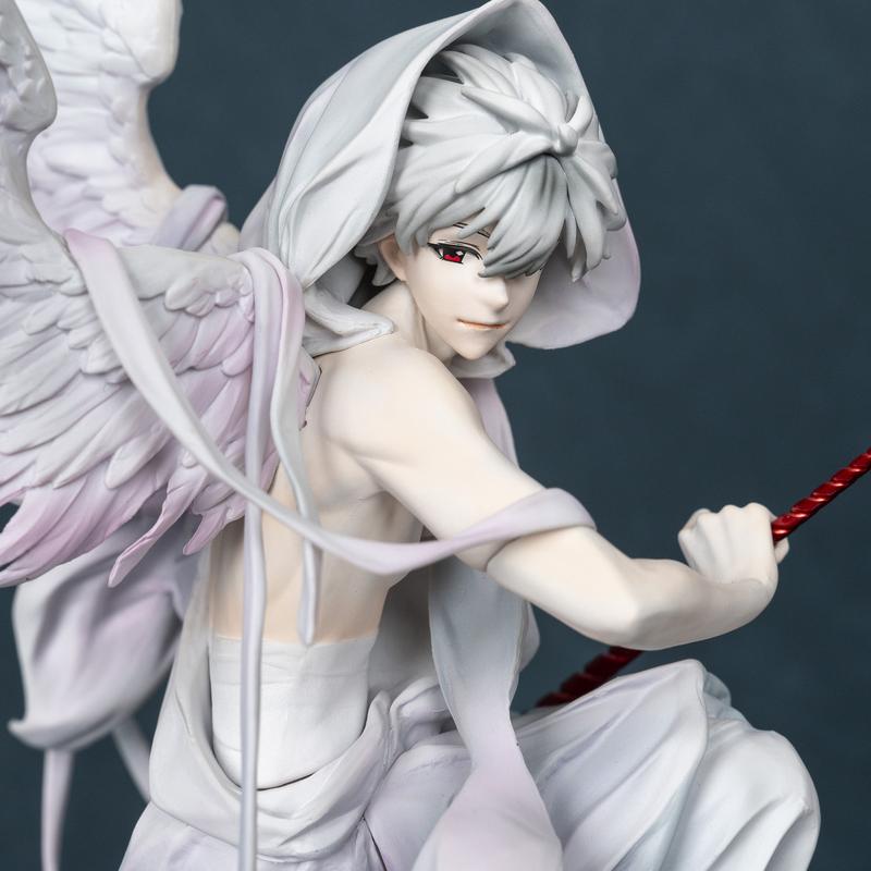 Anime Figure Angel Kaworu Nagisa Wings GK Statue 17th Apostle Longinus Spear Action Figure Collectible Model Toy 32cm Height for Otaku Fans Gift