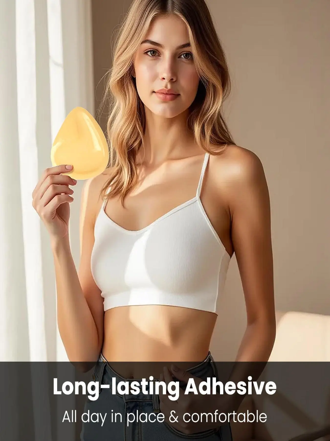 Bra Accessories for Small Bust Angels, Silicone bra Instant Boost Waterproof sticky inserts sticky pad lift Sticky Inserts-Instant Lift & Boost, Washable & Reusable, Outfit Enhancer, Sticky Bra Pads, Free cloth nipple stickers Beach