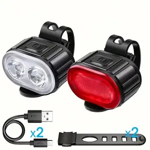 Compact & Portable Bike Light Set: Perfect for Night Riding, Also Works as Rear Reading Light  Mountain Bike Headlight and Taillight Set, Bright Light for Night Riding, Rechargeable Bicycle Light & Flashlight,  Space-Saving and Easy to Carry