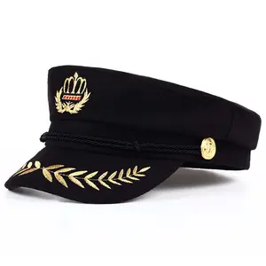 Adjustable Captain Hat Nautical Yacht Captain Costume Navy Marine Admiral Hat
