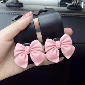 Car Seat Back Hook, Cute Bowknot Decor Car Seat Back Hanger, Car Seat Decorative, Multifunctional Car Interior Accessories for Women & Girls, Auto Accessories