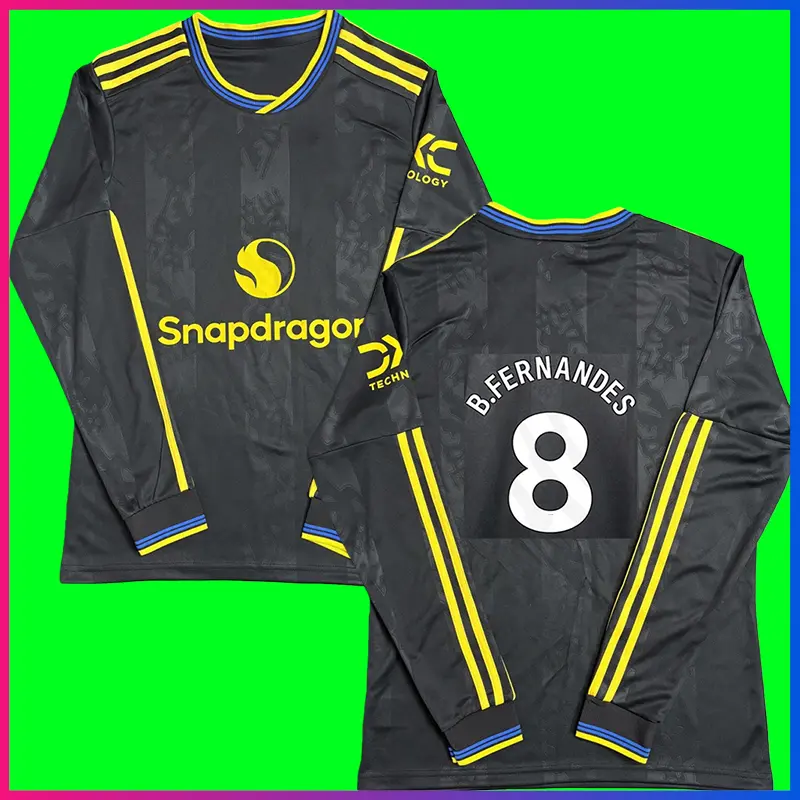Fernandes 8（S-4XL) 2025/2026 Third Customize long sleeves Football Jersey Shirt（Fan Edition）