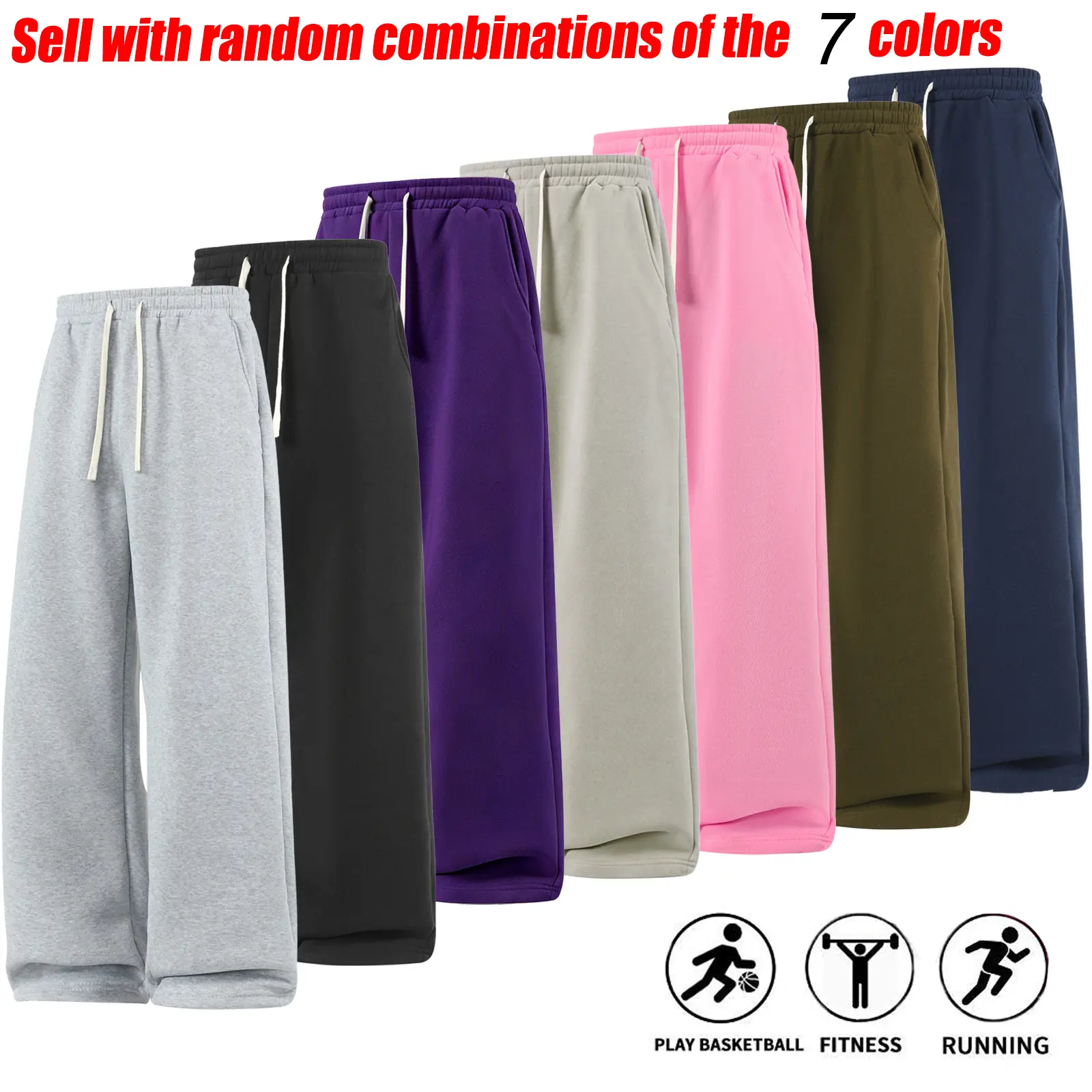 4-Pack Fall & Winter Styles Ultra-Soft Wide-Leg Sweatpants | Breathable athletic pants for basketball, running, and gym (optional 4-pack and 3-pack)