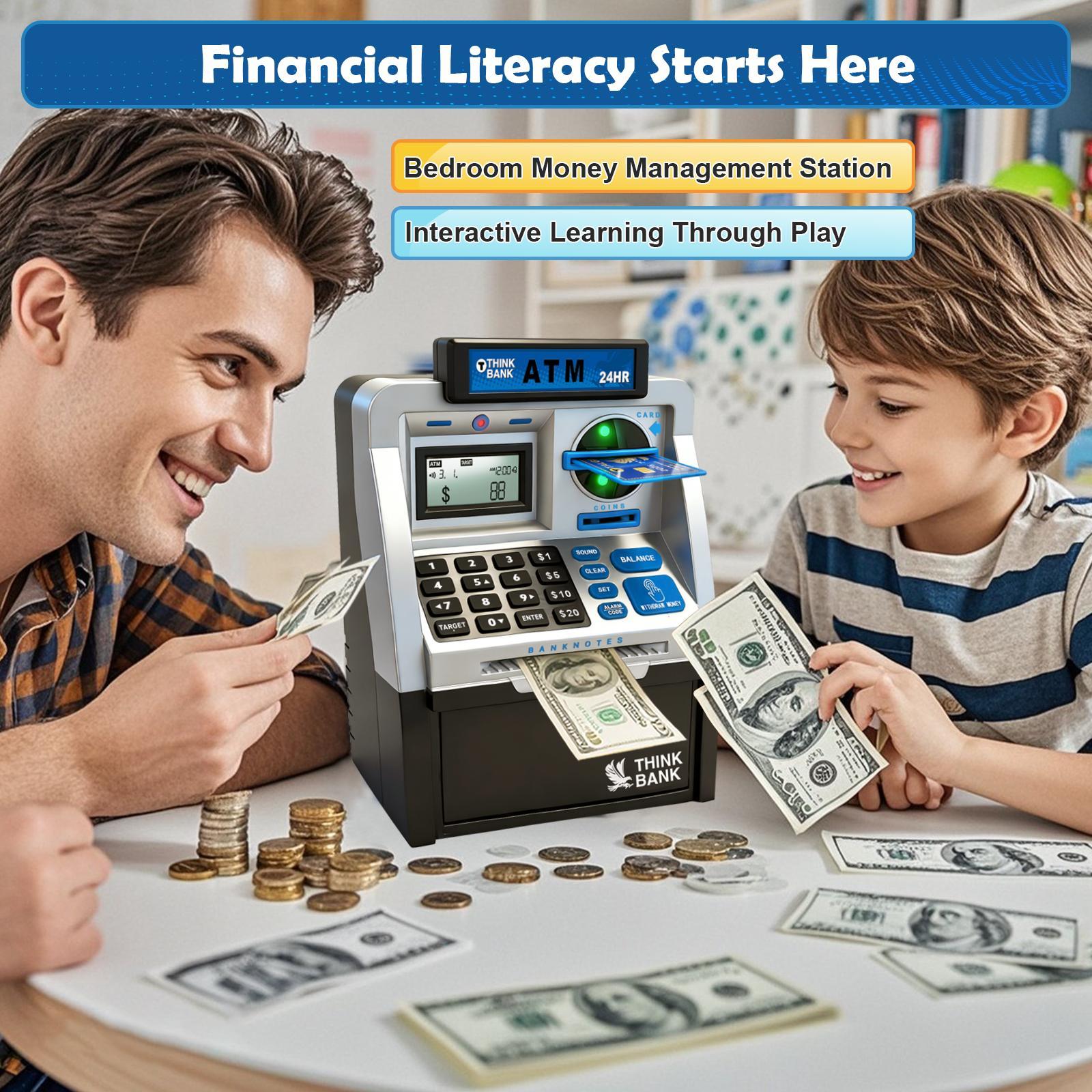 Magic Collection ATM Piggy bank toy for kids, rolling money saving box back to school sale, best gift for boys and girls