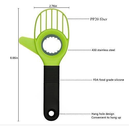 3 in 1 Avocado Slicer Tool and Saver Keeper,Avocado Pit Remover and as peeler scoop with Comfort-Grip Handle (Green-(Slicer+Saver)) 3 in 1 Avocado Slicer Tool and Saver Keeper,Avocado Pit Remover and as peeler scoop with Comfort-Grip Handle (Green-(Slicer+Saver))