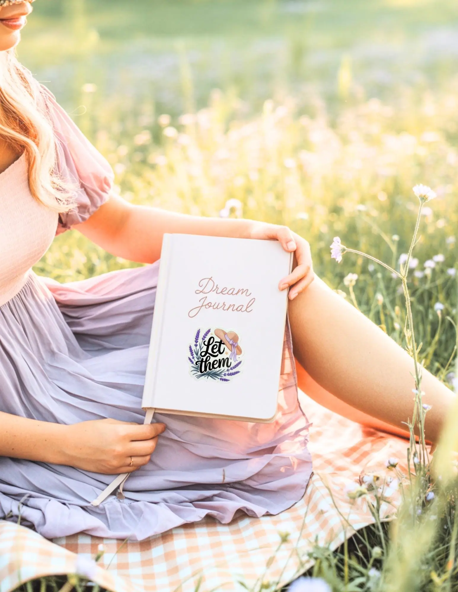 Lavender “Let Them” Sticker – Whimsical Vinyl Decal with Hat for Journals, Planners & Book Lovers