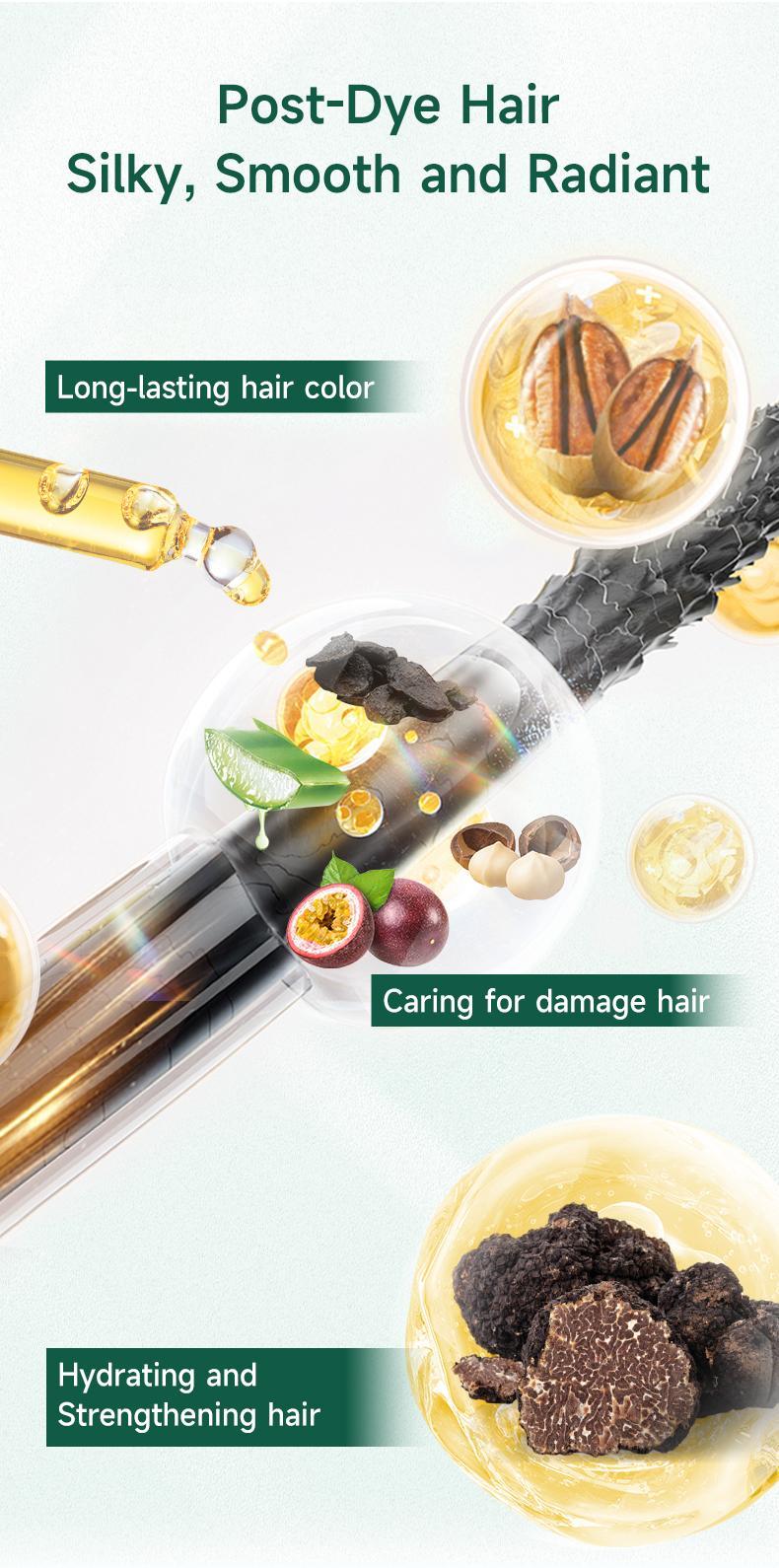 PYEONAN Unisex Bubble Hair Dye, Black or Dark Brown with Herbal Ingredients, No Bleaching, Ammonia-Free, 10 Bags Hair Color 5.6 Oz./160g Haircare Coloring, Springtok