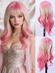 Elegant Fashion Women's High-Temperature Fiber Rose Net Hat Wig Cap, Adjustable Elastic Comfort Fit, Suitable for All Skin Colors, Synthetic Wavy Curly, Natural Looking Wig