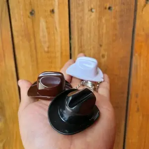 Cowboy Hat Bottle Opener Keychain, Western Texas Style Beer Opener, Metal Fun Gift for Men & Best Man, Available in Three Colors