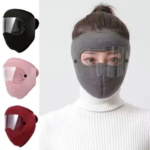 Windproof HD Goggles & Anti-Fog Face Mask Set Winter Warm Full Coverage for Outdoor Cycling Skiing Breathable Dustproof with Clear Eye Shield