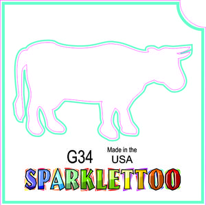 Ruby Red Paint G34-2 2 x 2 in. 2 Ply Cow Design Glitter Tattoo, Pack of 100