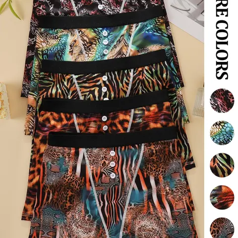 Women's All Over Print Boyshorts, Soft Comfy Seamless Breathable Design Panty for Daily Wear, Underwear for All Seasons, Casual Breathable Knicker, Fashion Breathable Underwear, Soft Breathable Panties