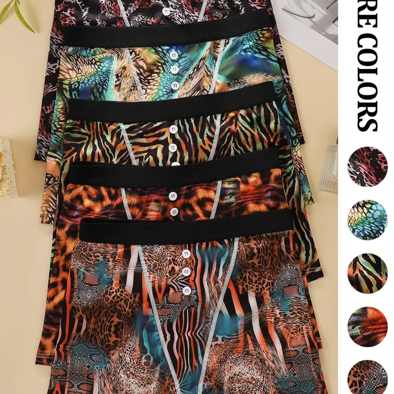 Women's All Over Print Boyshorts, Soft Comfy Seamless Breathable Design Panty for Daily Wear, Underwear for All Seasons, Casual Breathable Knicker, Fashion Breathable Underwear, Soft Breathable Panties